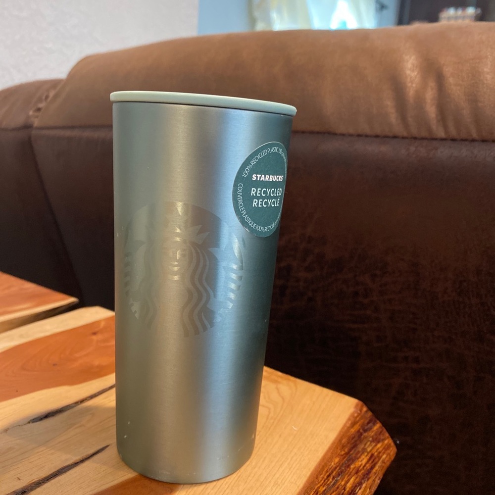 Starbucks Recycled Teal 12oz. brushed Stainless Steel Hot Tumbler Cup  w tags